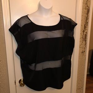 Torrid Sheer black Striped Blouse